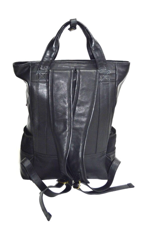 Pure leather tote cum backpack with mini saipikhup inspired tape - Image 2